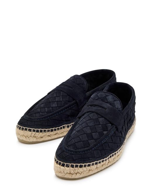 Castaner Blue Nilo Braided Suede Espadrille Loafers for men