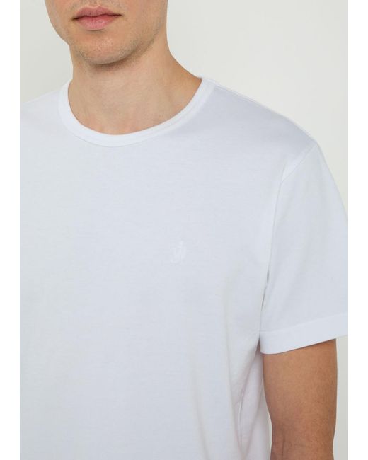 J.W. Anderson White Logo-Embroidered Cotton T-Shirt for men