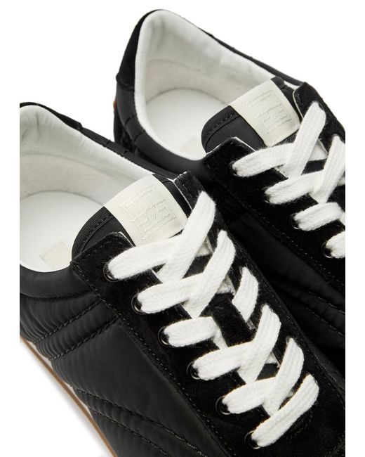 Totême Black Panelled Nylon And Suede Sneakers