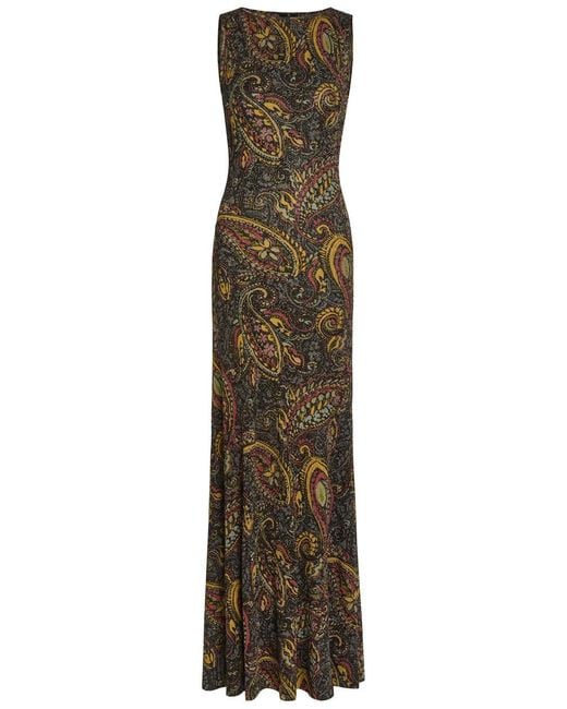 Etro Multicolor Paisley-Jacquard Fine-Knit Maxi Dress
