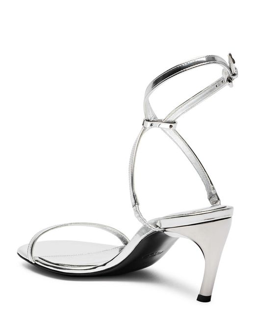 Alexander McQueen White Armadillo 70 Metallic Leather Sandals