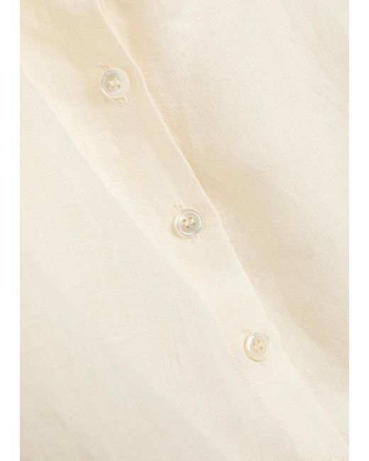 Emporio Sirenuse White New Jinny Cropped Linen Top