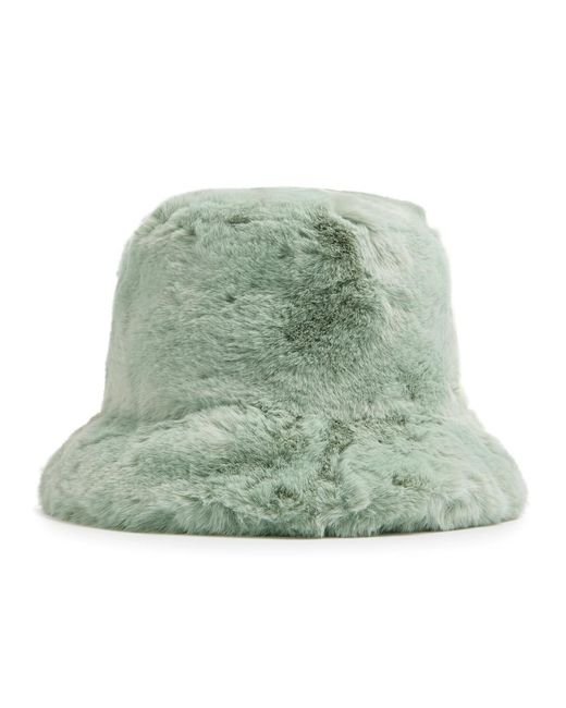 Jakke Green Hattie Faux Fur Bucket Hat