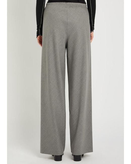 Maria McManus Gray Straight-Leg Stretch-Wool Trousers