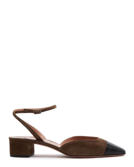 Aquazzura Brown French Flirt 35 Panelled Suede Pumps