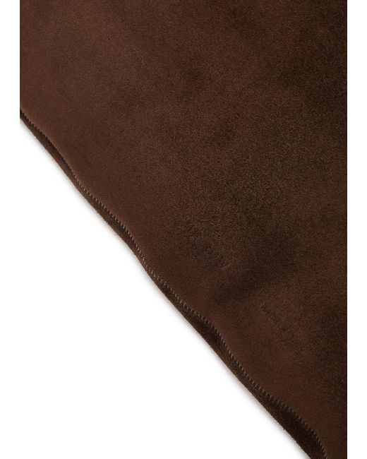 The Row Brown Bindle Small Suede Top Handle Bag