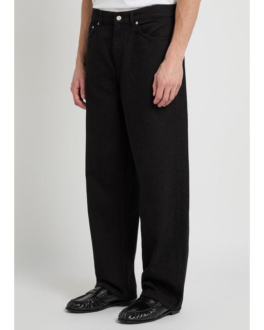 Les Deux Black Roi Floral Straight-Leg Print Denim Jeans for men