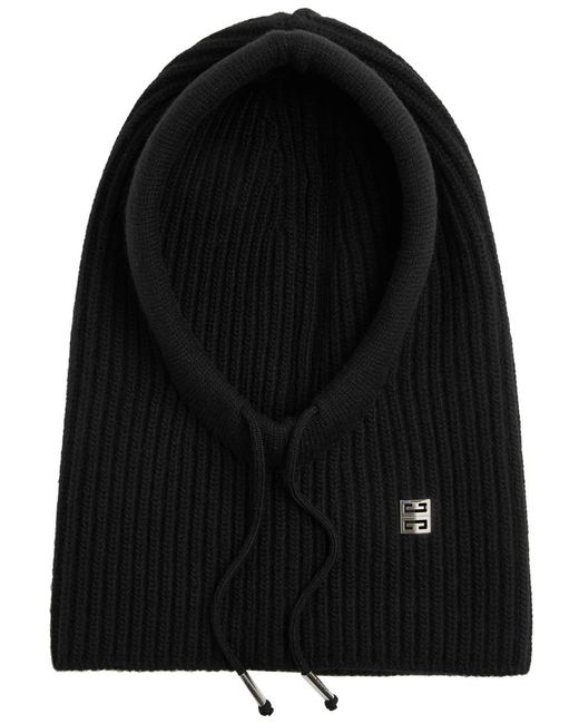 Givenchy Black 4g Ribbed Wool-blend Balaclava