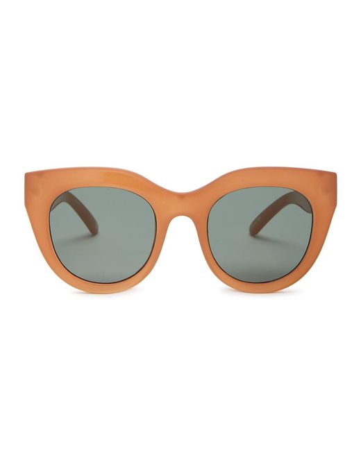 Le Specs Brown Air Heart Round Cat-eye Sunglasses for men