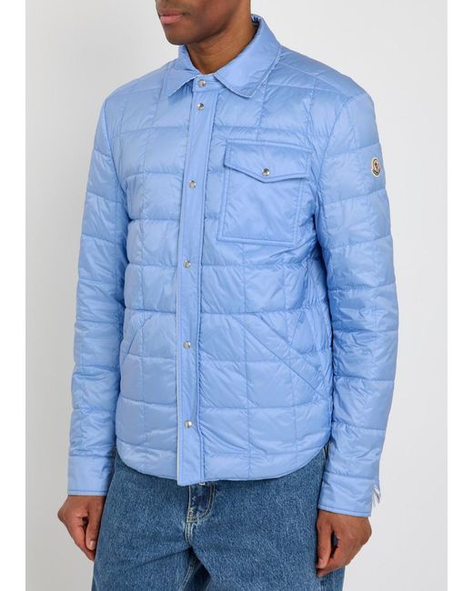 Moncler Blue Cresent Reversible Cotton-Blend Poplin Jacket for men