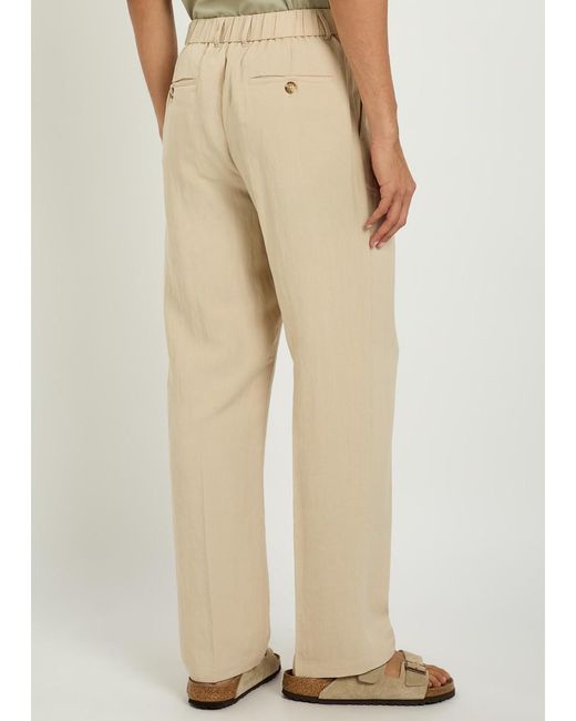 Raith Natural Helio Pleated Straight-Leg Woven Trousers for men
