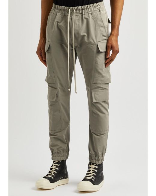 Rick Owens Gray Mastodon Stretch-Cotton Cargo Trousers for men