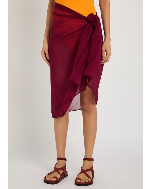 Away That Day Red Santorini Chiffon Sarong