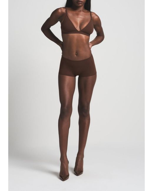 Skims Brown Stretch-Jersey Boy Shorts