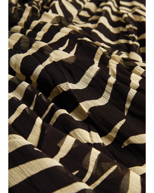 Ronny Kobo Black Renier Zebra-Print Georgette Balloon Trousers