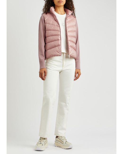 Moncler Pink Quilted Shell And Wool Jacket