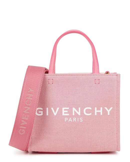 Givenchy Pink G Tote Mini Logo Canvas Bag