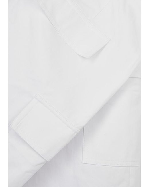 AEXAE White Cotton Cargo Midi Skirt