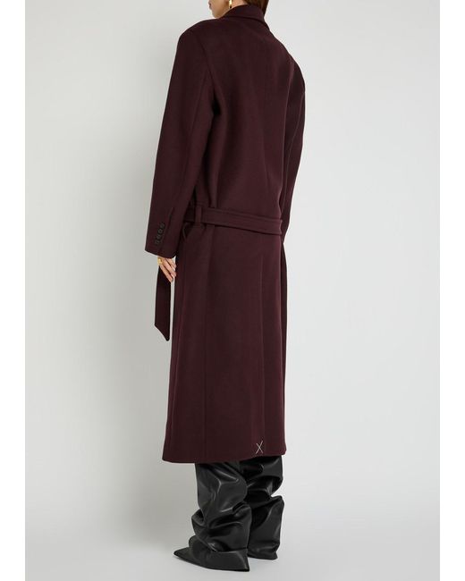 The Attico Red Belted Wool-Blend Coat