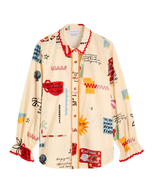 Never Fully Dressed White Poema Geanie Cotton-Blend Shirt