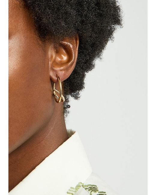 Otiumberg Metallic Spiralis Pavé 14Kt Vermeil Hoop Earrings