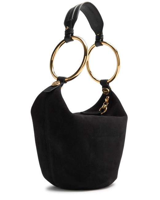 Chloé Black Bracelet Small Suede Shoulder Bag