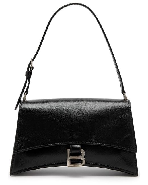 Balenciaga Black Crush Sling Small Leather Shoulder Bag