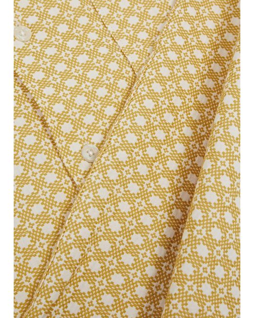 Universal Works Yellow Road Patterned-Jacquard Cotton Shirt for men