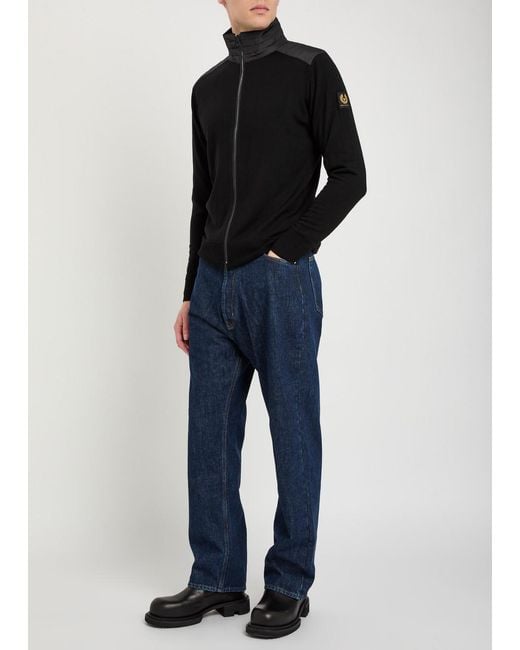 Belstaff Black Kelby Zip-Up Wool-Blend Cardigan for men