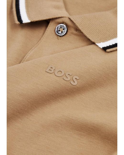 Boss Natural Logo Jersey Polo Shirt for men