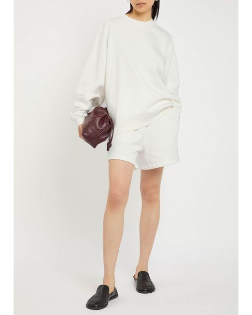 Anine Bing White Miles Logo Cotton Sweatshirt