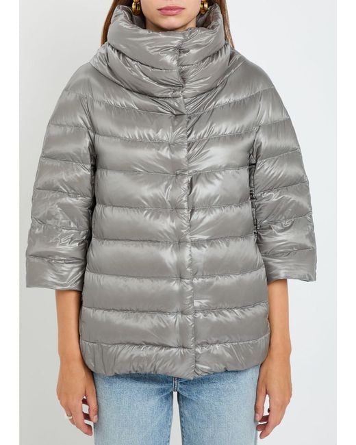 Herno Gray Quilted Shell Jacket