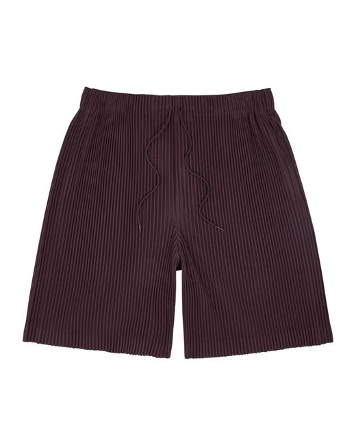 Issey Miyake Red Homme Plissé Pleated Jersey Shorts for men