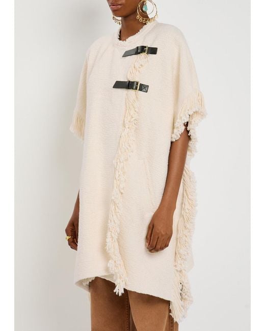 Isabel Marant Natural Greya Bouclé Wrap Coat