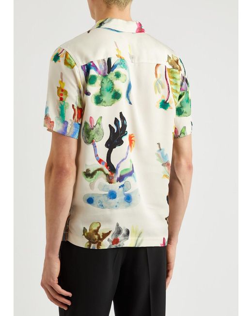 Soulland White Orson Printed Twill Shirt for men