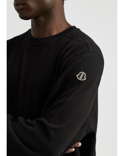 Rick Owens Black X Moncler Jumbo Logo Cotton Sweatshirt for men