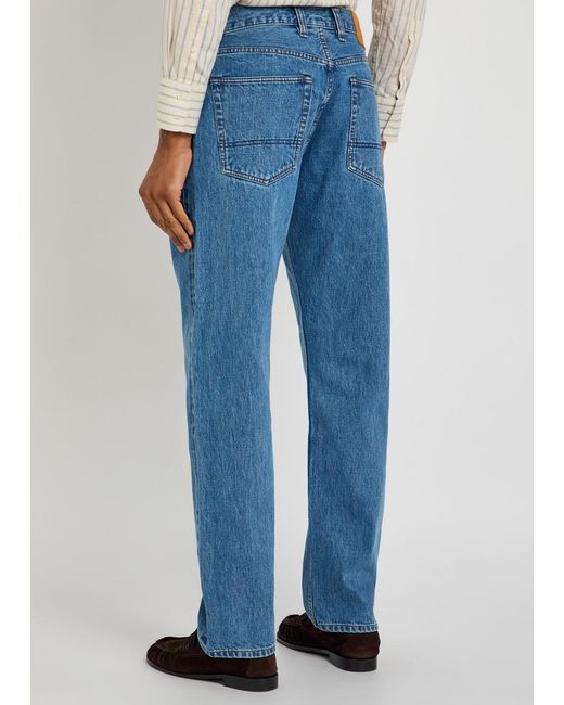 Drake's Blue Straight-Leg Denim Jeans for men
