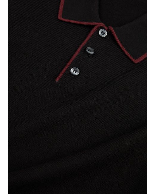 PAIGE Black Dobson Cotton-blend Polo Jumper for men