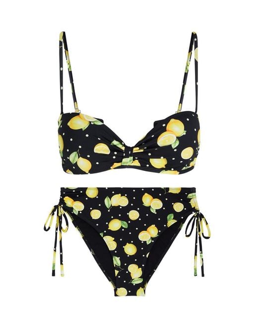 Leslie Amon Black Caro Printed Bikini