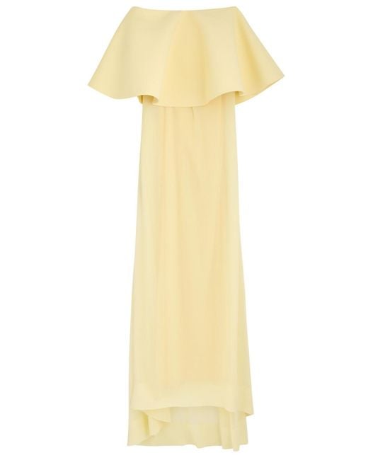 Jacquemus Yellow La Robe Vela Strapless Chiffon Gown