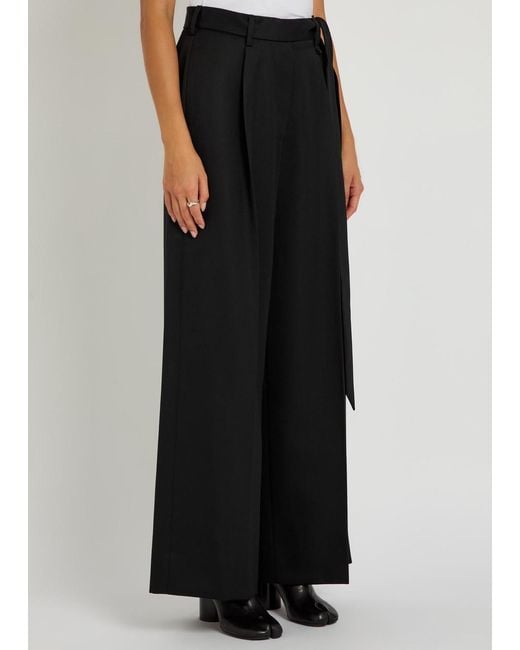 Simone Rocha Black Belted Wide-Leg Trousers