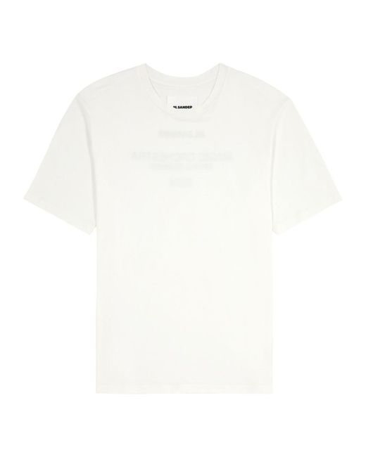 Jil Sander White Logo-print Cotton T-shirt for men