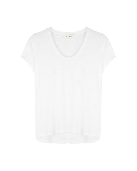 American Vintage White Jacksonville Slubbed Cotton-Blend T-Shirt