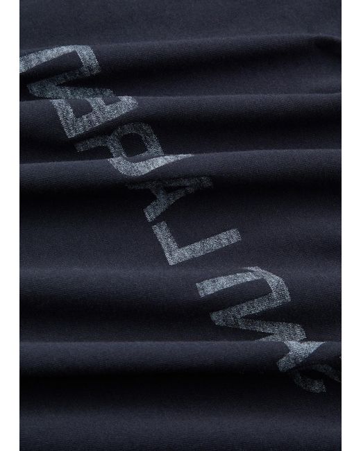 Saint Laurent Blue Logo-print Cotton T-shirt for men