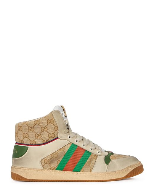 Gucci Distressed GG Canvas & Leather Sneakers