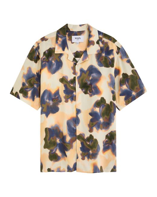 Wax London Orange Didcot Printed Woven Shirt for men
