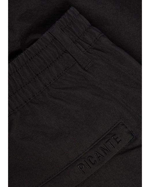 Picante Black Pleated Shell Shorts for men