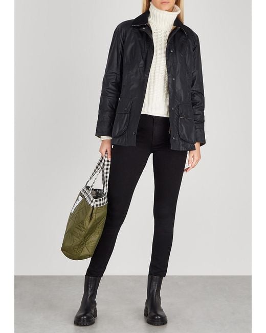 Barbour Black Beadnell Waxed Cotton Jacket