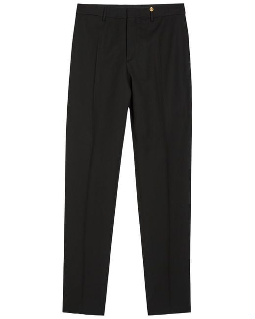 Versace Black Tailored Wool Trousers for men