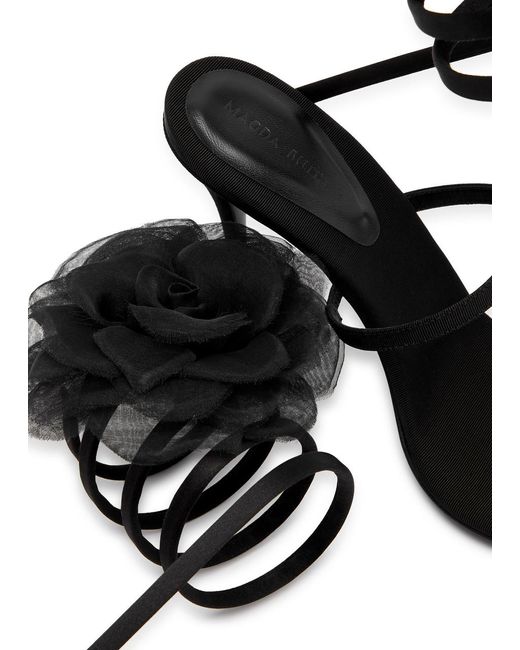 Magda Butrym Black Spiral 105 Floral-appliquéd Sandals